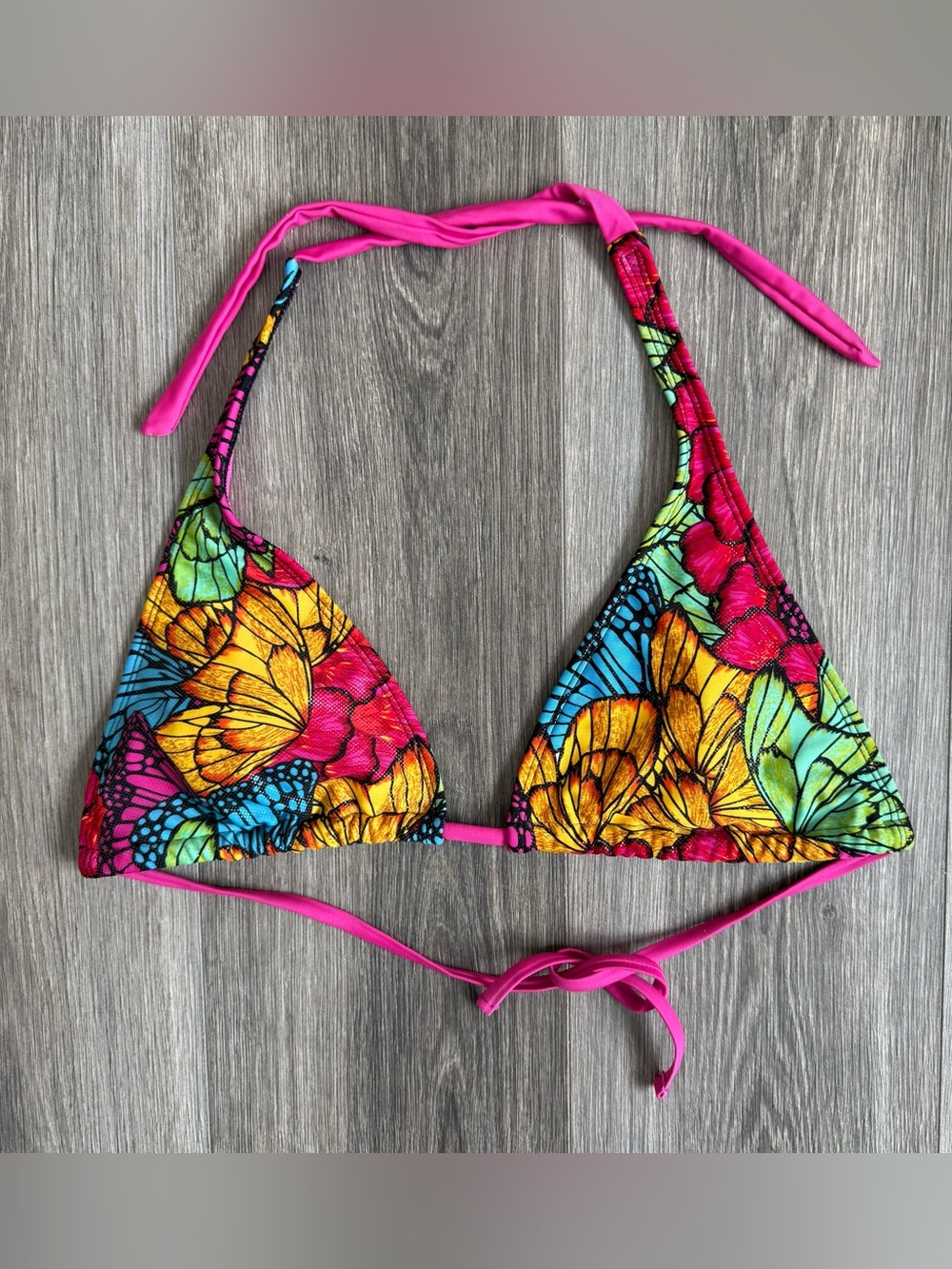 XOXO Butterfly Print Bikini Top with Light Padding Size Medium It Girl Style